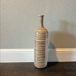 Z Gallerie Brown and White Striped Vase